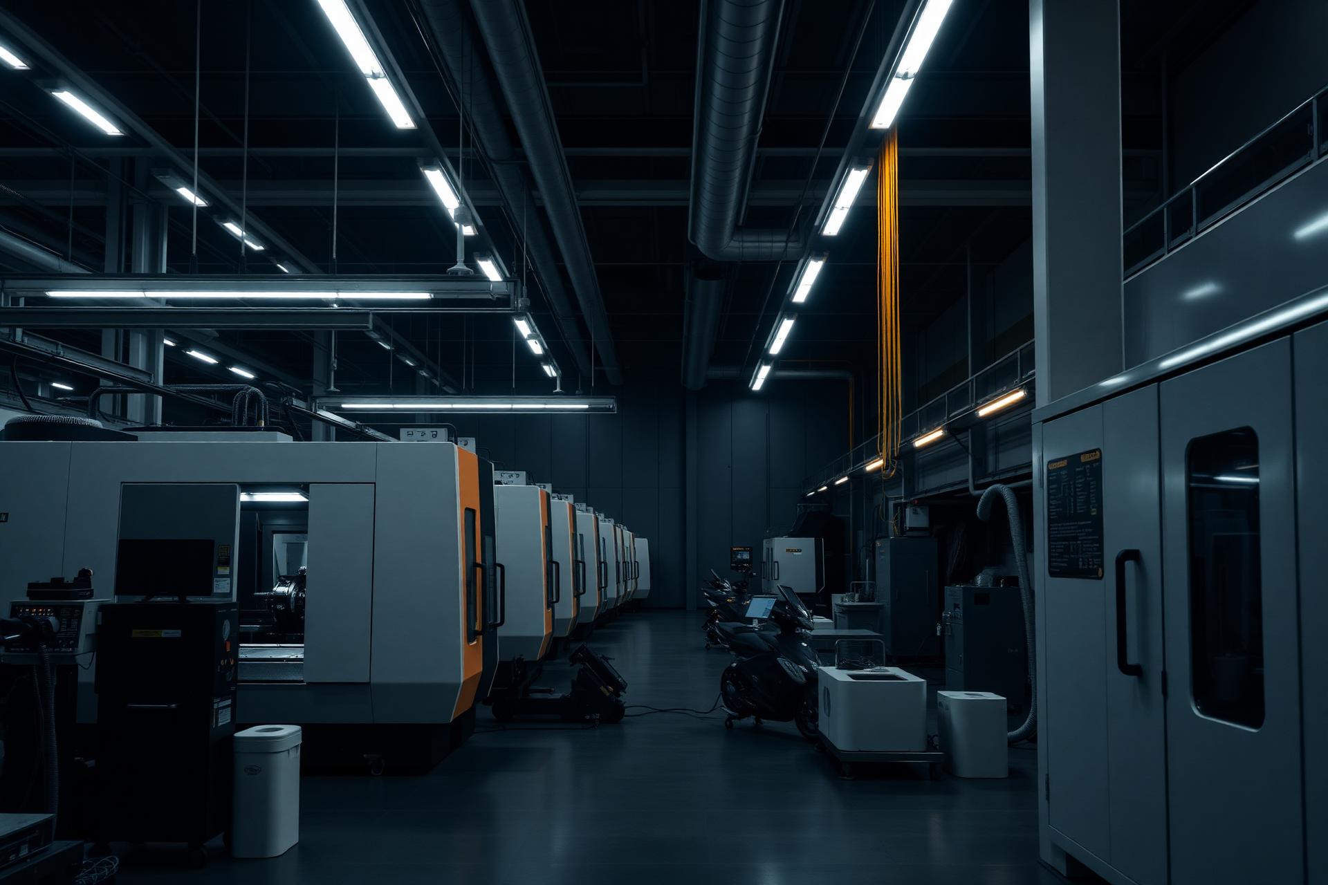 Environnement manufacturier moderne avec machines CNC